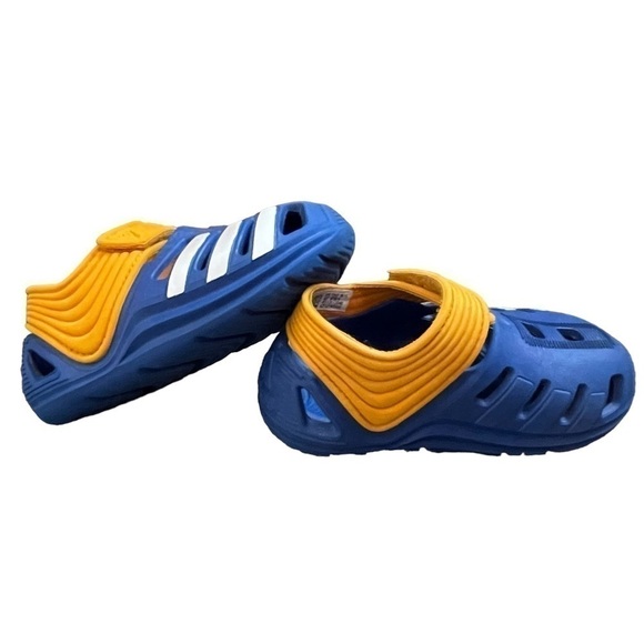 GUC toddler Adidas foam/water shoe, velcro, blue/orange, size 4K. - Picture 3 of 6